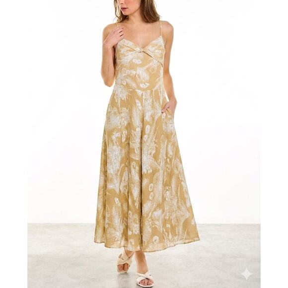 Vince Dresses & Skirts - Vince Wheat Twist Knot Drape Summer Maxi Dress Balm Beige Small
